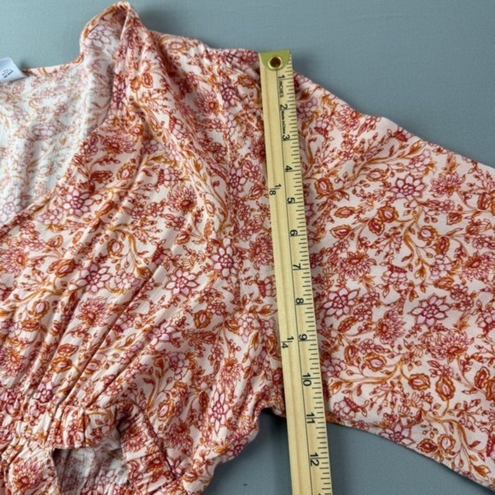 Old Navy Peach Floral Print Maxi Dress Cutout Waist XL Spring Resort Vacation - Picture 10 of 16
